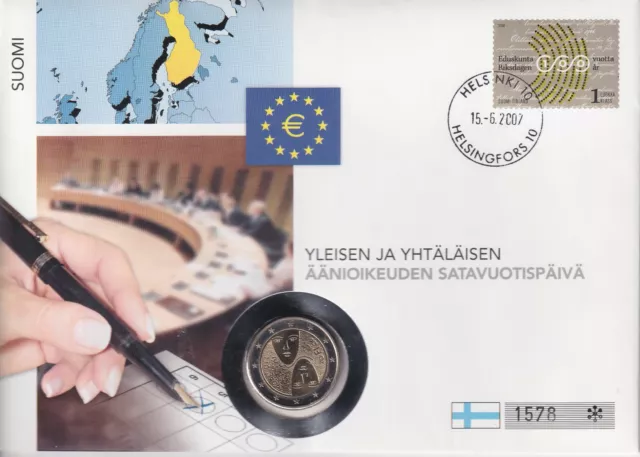 AV-VD Numisbrief Finnland 2006 2 Euro 100 Jahre Wahlrecht  N91