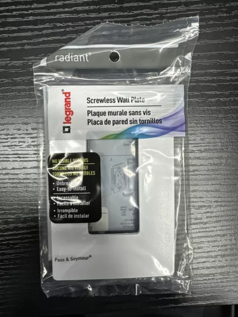 Legrand Radiant Decora Style Screwless Single Gang Wall Plate White Pack Of 2