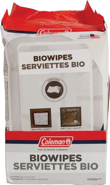 Coleman BioWipes, 1 Pack, 30 Pre-Moistened All-Purpose Wipes