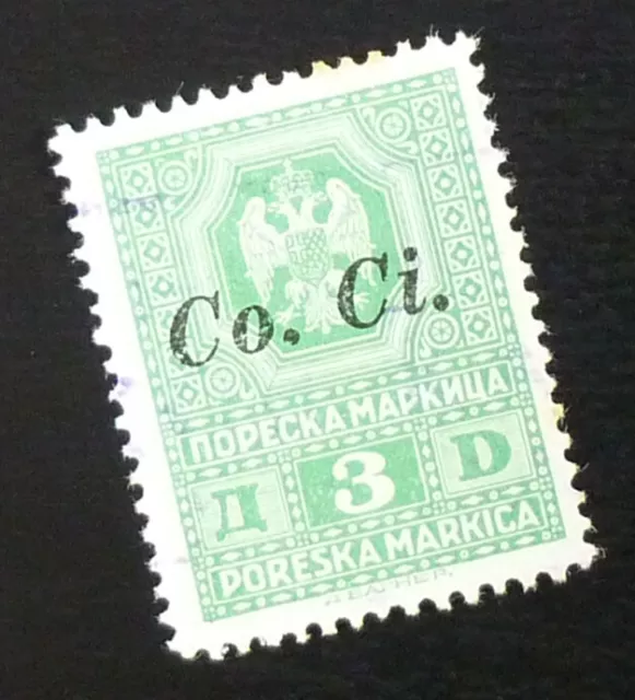 Slovenia c1942 Italy WWII Yugoslavia CO.CI Ovp. Revenue Stamp 3 D US 11