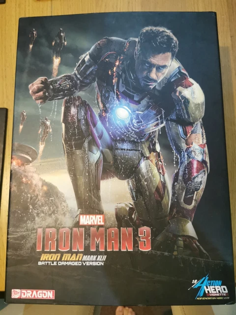 MARVEL IRON MAN 3 Action Hero Vignette 1/9 Mark XLII Battle Damaged ...