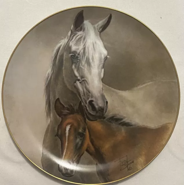 Arabian Mare and Foal Collectors Plate by Fred Stone Modern Masters 1982