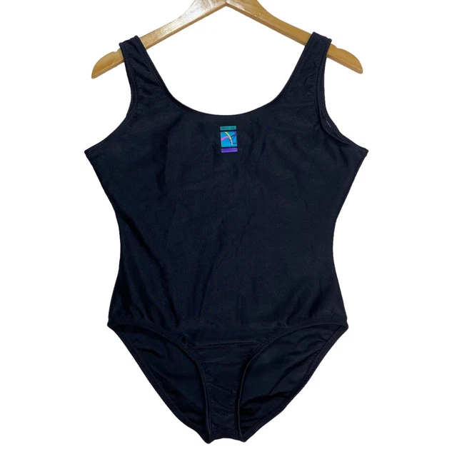 Vintage The Body Co Size XL Black Bodysuit Leotard 80's 90's Aerobics Dance