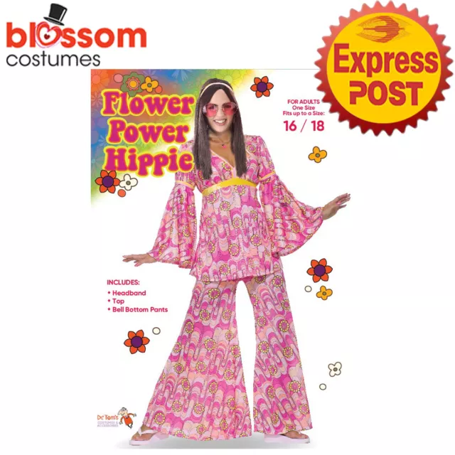 CA1780 PLUS SIZE Flower Power Hippie Hippy Dress Up Groovy 1960s