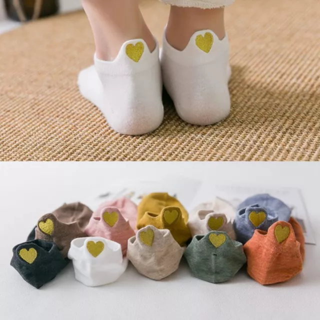 Casual Hearts Ankle Socks - Cute Cotton Short Sock Women Fashion Socks 5pairs Se