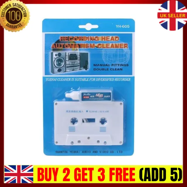 Cassette Tape for Head Cleaner & for all audio cassette deck player UK 2024 NEW