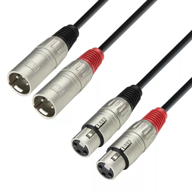 6 m Doppel XLR-Kabel 2 XLR male XLR female Dual Audio-Kabel XLR 3-PIN Stecker 6m 3