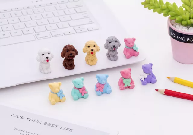 Welpe Hunde Teddybären süßes Tier Bleistift Top Radierer Kinder Gummi Party Geschenk Ba