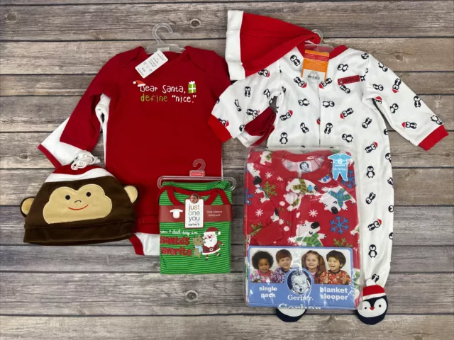 Carters Gerber Mixed Lot Baby Boy Christmas Outfit Size 6 Months New