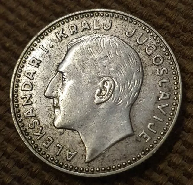 Jugoslawien, Alexandar I. (1921-1934), 10 Dinar 1931, Silber