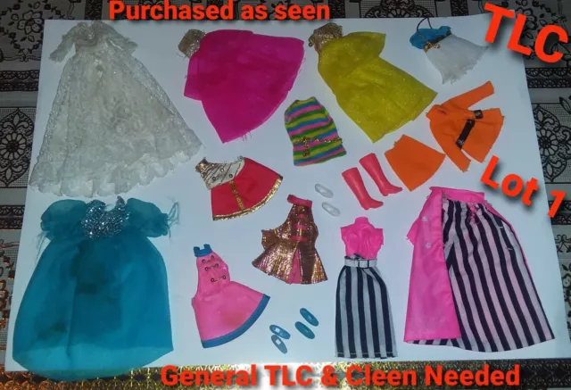 Dawn Doll Original Mixed Assorted Outfits Shoes Boots Not Complete TLC LOT 1