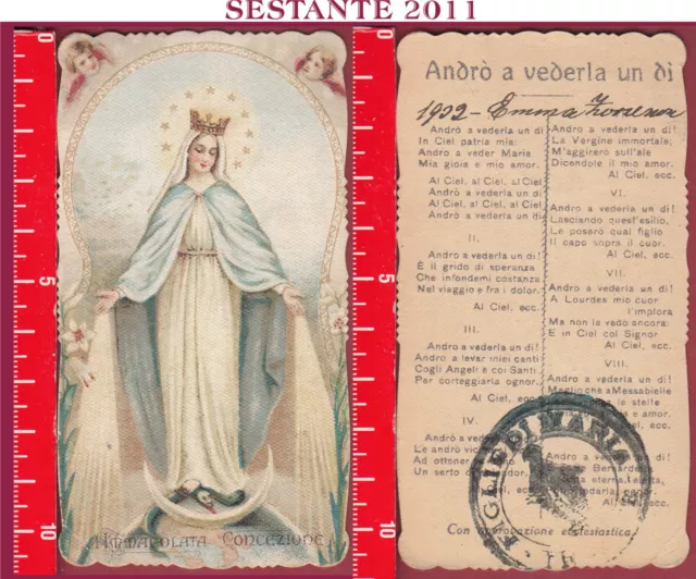 1054 Santino Holy Card Madonna Immacolata Concezione L'immacolata