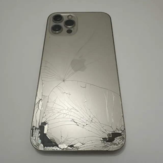 Apple iPhone 12 Pro   Gold  Housing Back Is Broken Original Apple Used