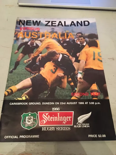 1986 New Zealand All Blacks V Australia Bledisloe Cup Test Rugby Programme Vgc