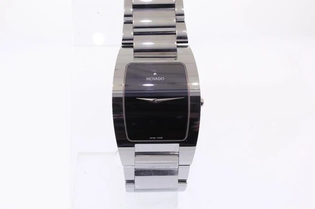 Men's Movado 0605621 Fiero Tungsten Carbide Black Dial Watch