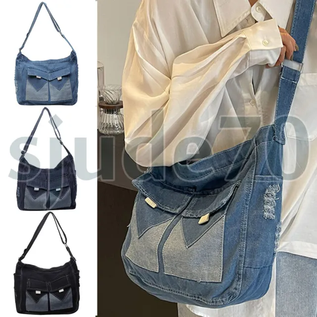 Denim Crossbody Bag Shoulder Handbag Travel Messenger Jean Purse Tote Shopper