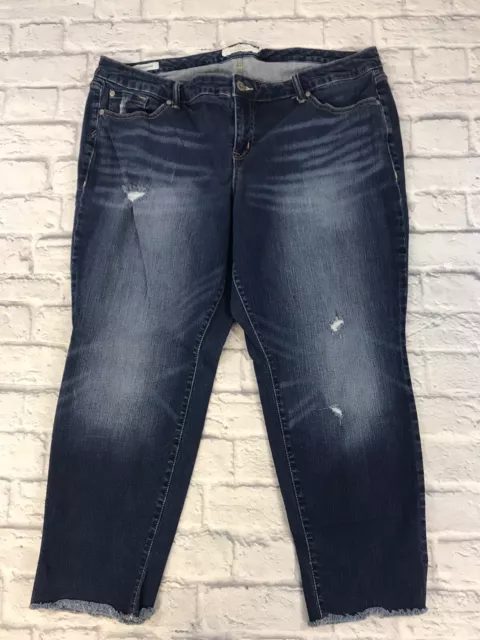 Torrid Denim Jeans Size 22 First At Fit Boyfriend Crop Frayed Hem Destroyed