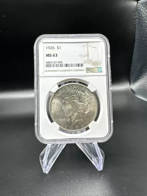 Peace Dollar, 1926, NGC, MS63
