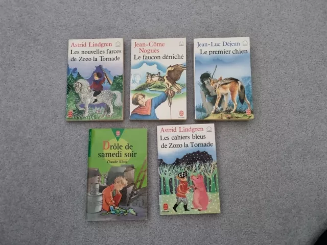 Lot of 5 LIVRE DE POCHE - JEUNESSE books (in French) (list below)