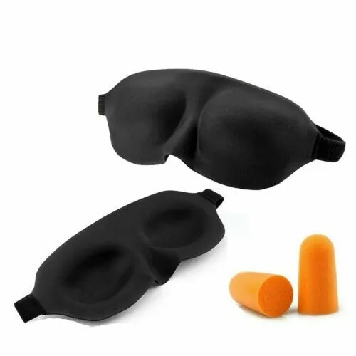 4x Travel Sleep Eye Mask Soft Memory Foam Padded Shade Cover Sleeping Blindfold 3