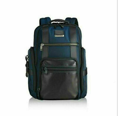 New Tumi Alpha Bravo Sheppard Deluxe Ballistic Travel Nylon Backpack Blue