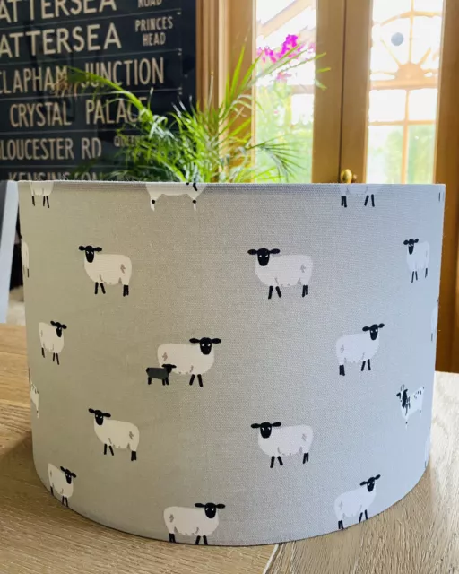 Handmade Lampshade Sophie Allport Sheep Grey And White