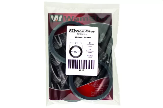 WamSter® 4 Zentrierringe 60,0 mm - 56,6 mm 3