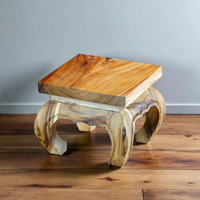 Petite Table D'appoint Carrée En Bois - À Restaurer - 51x33x30 Cm