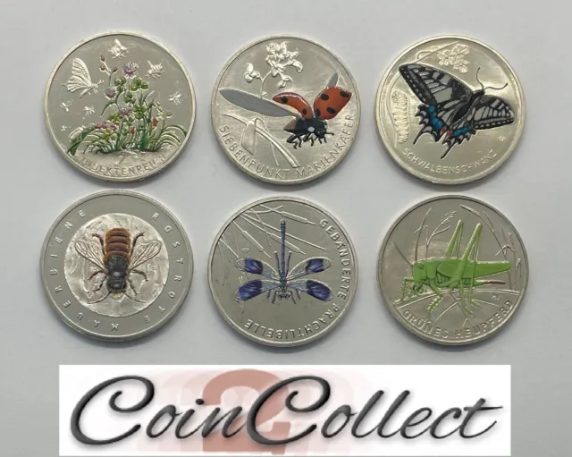 5 Euro Gedenkmünze Deutschland 2023 /24 Auswahl  - Insektenreich - Heupferd