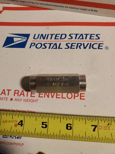 Matheson 401V Check Valve Stainless Steel NEW, U1