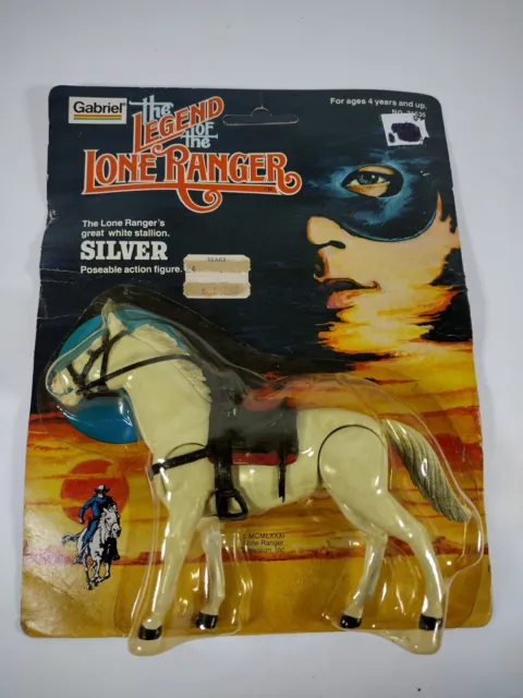 1980 Gabriel The Lone Ranger Silver Action Figure Horse Vintage UNPUNCHED