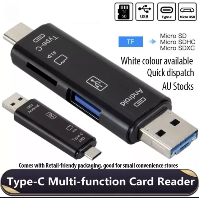 Micro SD TF Card Reader 5 in 1 USB 3.1 Type C OTG Adapter For Micro SDXC SDHC Ca 3