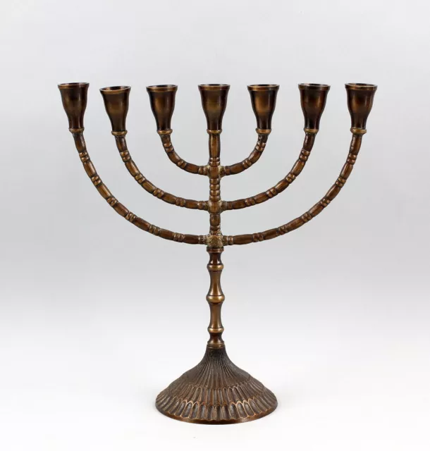 9977137 latón bruñido Menora candelabro floral 7 llamas