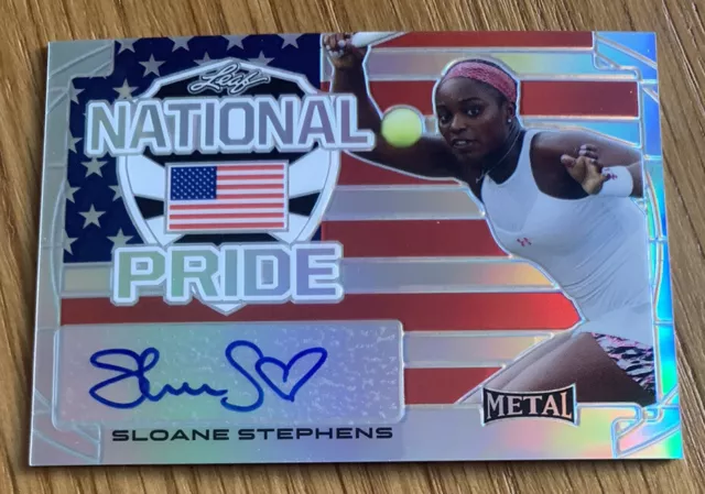 2016 Leaf Metal Tennis National Pride Auto Sloane Stephens Base Card (A)