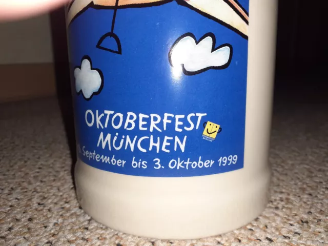 München Oktoberfest 1999 Maßkrug  Steinkrug Bierkrug 1 Liter