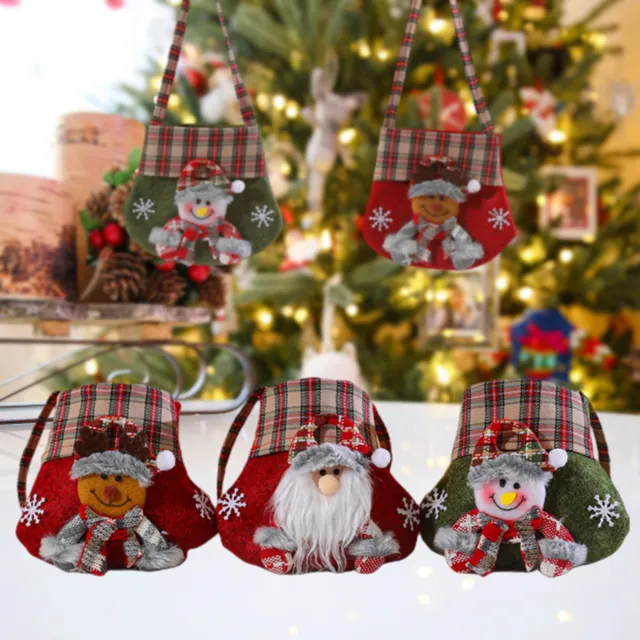 Bambola fatta a maglia di Natale borsa regalo di Natale borsa caramelle borsa regalo