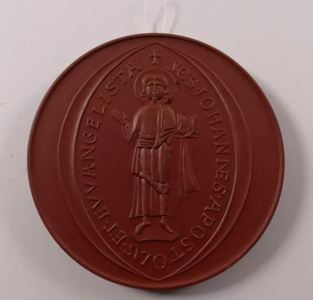 Meissen Thaler Medaille Plakette Hochstift 968-1976 DDR Böttgerporzellan  Ø7,9cm