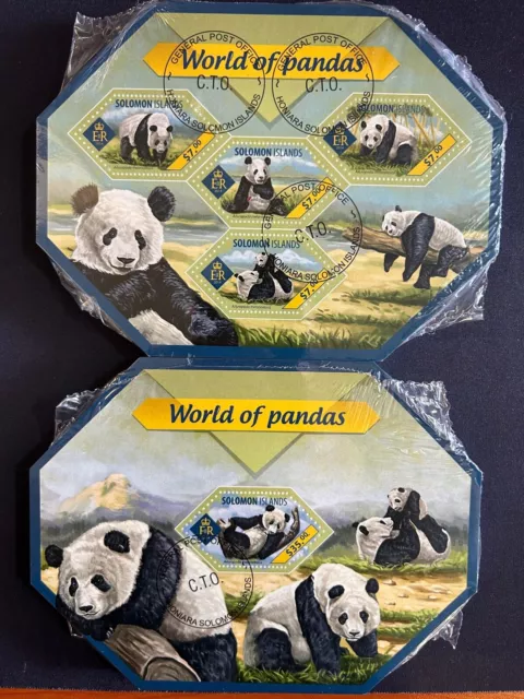 WHOLESALE Solomon Islands 2014 Pandas 100 sets Mini Sheet - CTO - 200 MS