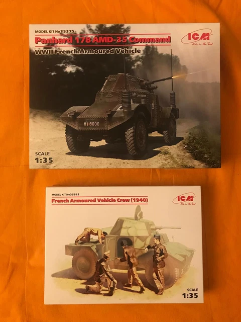 ICM 1/35 WWII Französische Panzerwagen-Besatzung - Modellbausatz Figuren