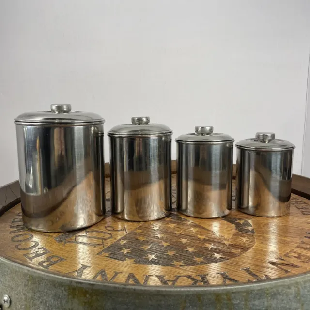 Stainless Steel Kitchen Nesting Canisters (set of 4) Made in India