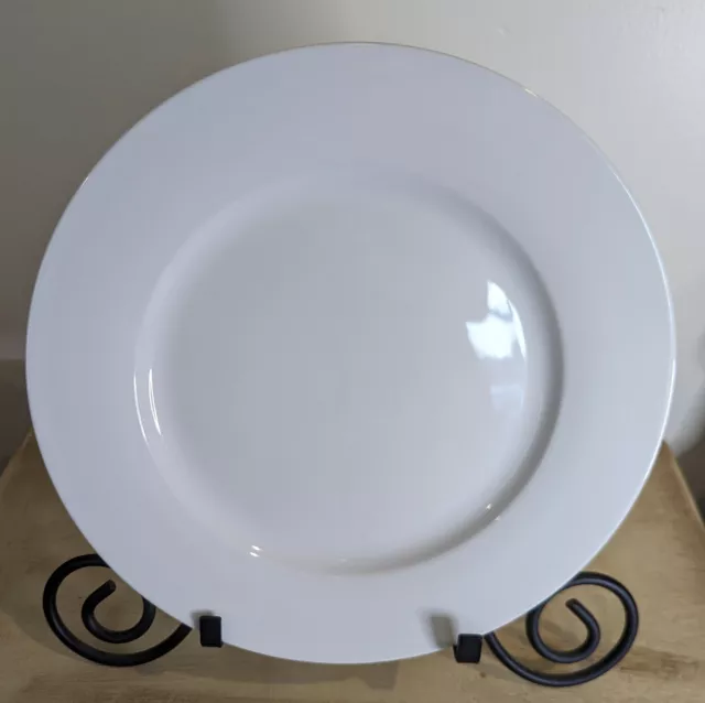 Fitz and Floyd Everyday White Porcelain Dinner Plate Round 10 7/8" Classic Rim