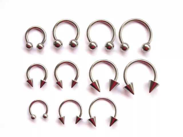 Horseshoe Bar Circular Barbell Nose Septum Nipple Lip Ring Ear Hoop Helix Steel