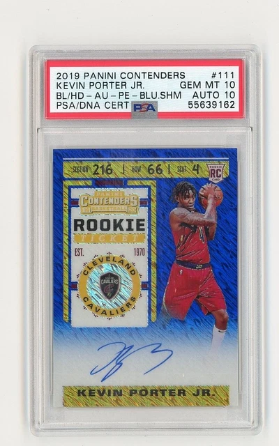 2019 Panini Contenders Kevin Porter Jr Rookie Ticket Blue Shimmer 19/20 PSA 10
