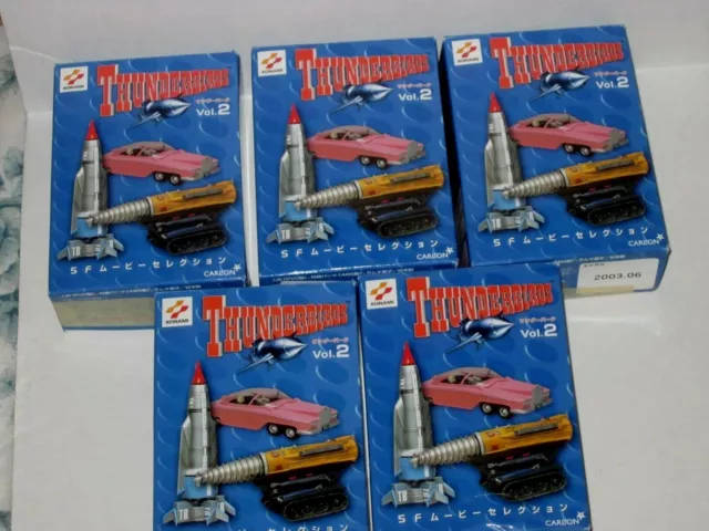 SCARCE Lot- 5 2003.06 Thunderbirds Vol. 2 Pod Vehicles Konami Carlton Japan NWOT