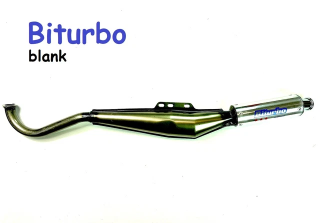 Biturbo Rennauspuff Puch Maxi S N E50 inkl. Krümmer mit Flanschanschluss 28mm Bu