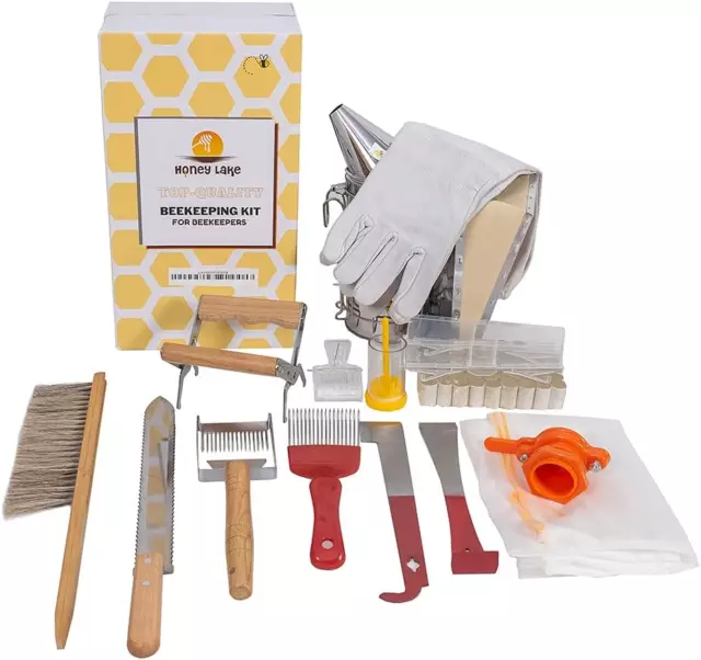 Beekeeping Supplies Bee Smoker Starter Kit, 16 Pcs Bee Keeping Starter Kit Bee K