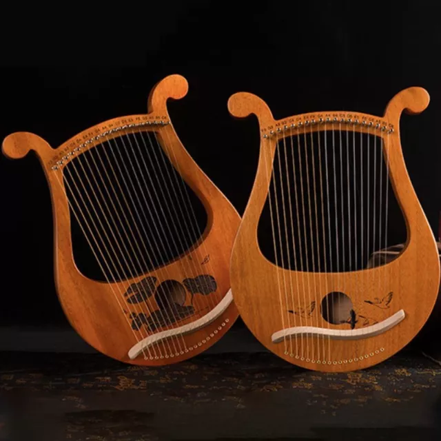 19 cuerdas lira de caoba arpa instrumento musical griego clásico estilo antiguo