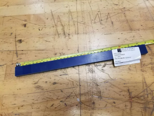 Tivar 88 Blue 1/2" x 1" x 14 5/8" Abrasion-Resistant Glass-Filled Slippery UHMW