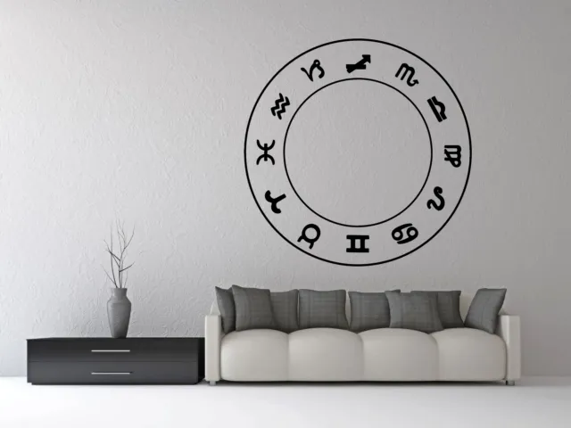 Wall Room Decor Art Vinyl Sticker Mural Decal Zodiac Signs Circle VY427