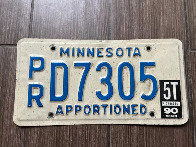 Vintage 1970s  Minnesota Pro Rate Apportioned Truck License Plate D7305